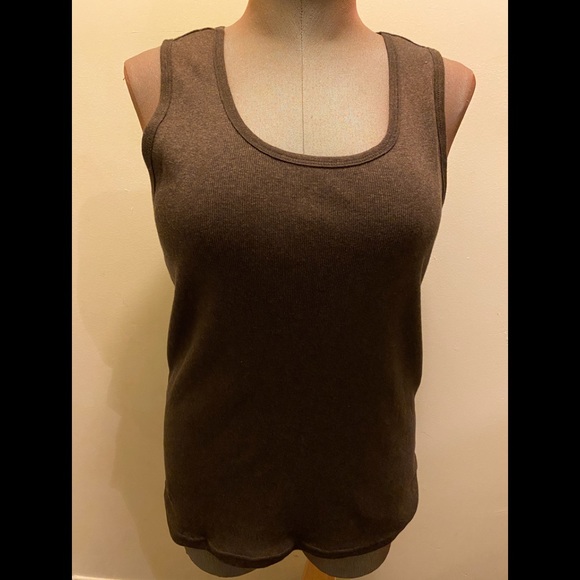 COTTON GINNY BROWN TANK TOP - Picture 1 of 3